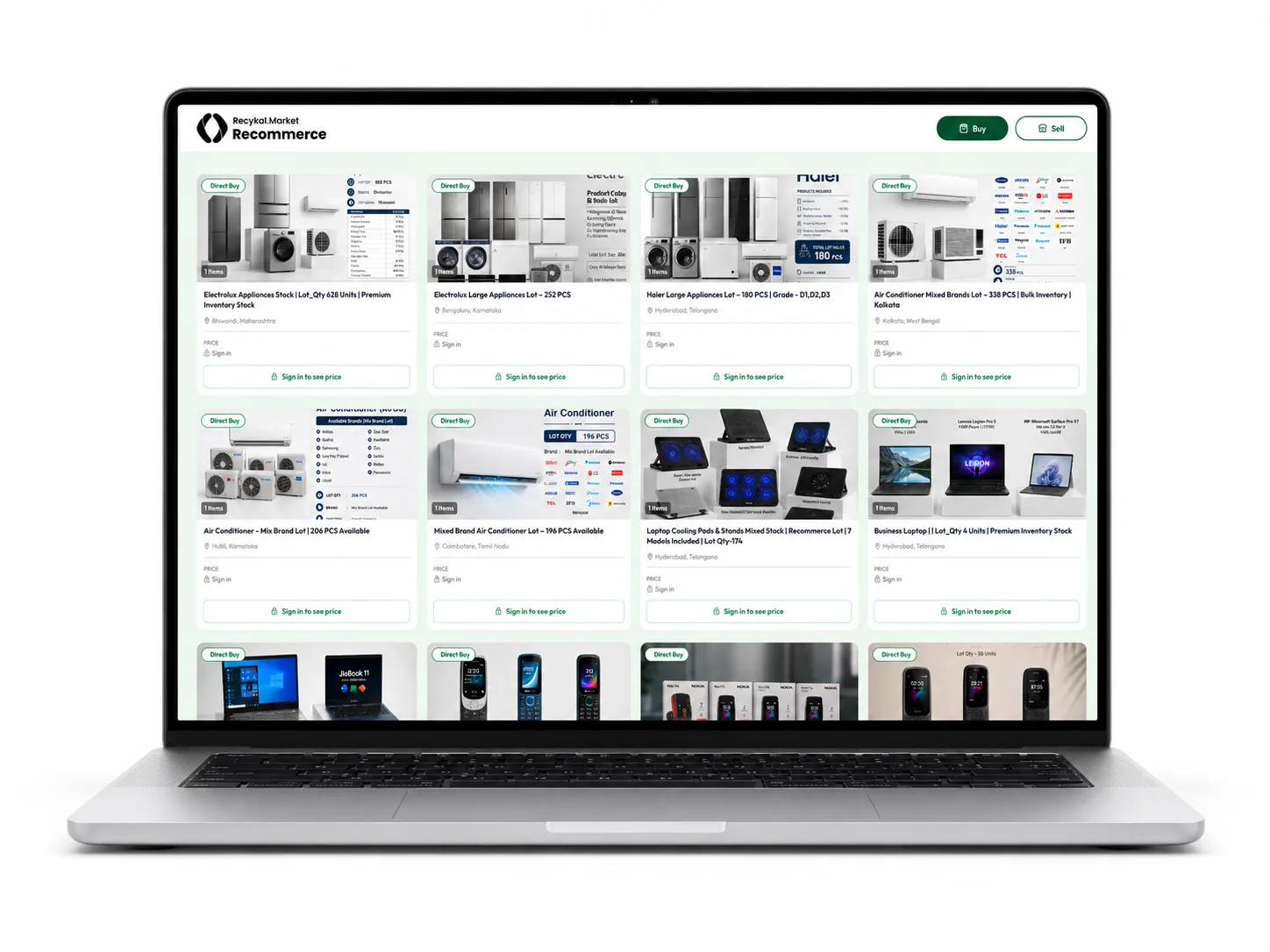 Recykal.Market buyer dashboard for electronics
